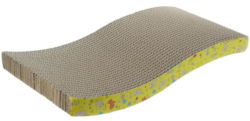 QUMIIRITY Rascador para Gatos de Cartón Corrugado S Tipo, Tablero de Juego y Moler para Mascotas, Accesorio Natural para Aliviar Estrés y Proteger Muebles, Juguete Estilo Estilo Aleatorio