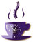 FLEXISTYLE z16_8a Tasse Time for Coffee (Zeit für Kaffee) Moderne Küche Wanduhr lila 3D römisch, wanduhr deko