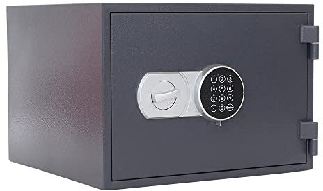 Profirst Feuerschutztresor Versal Fire 40 Elektronikschloss Notöffnung 60 minütiger Feuerschutz Kunststofflade inkl. Befestigungsmaterial