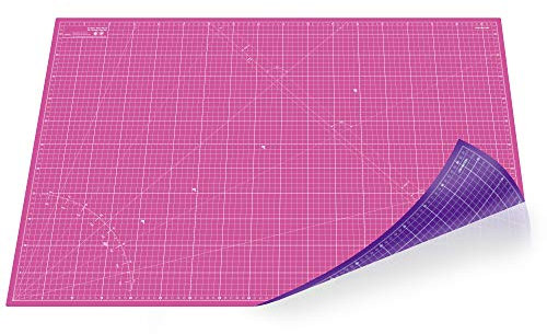 Schneidematte, Schneidunterlage A1 (60x90cm), selbstheilend beidseitig mit Raster (Pink/Lila)