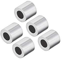 sourcing map M3 Manguito de aluminio Crimp 3 mm. Cuerda de alambre de acero. Botones de tope 5 pcs.