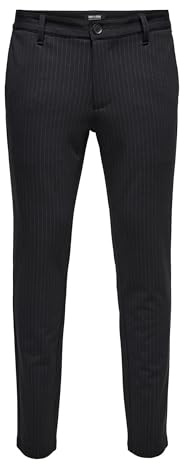 ONLY & SONS Herren Onsmark Pant Stripe Gw 3727 Noos Hose, Black, 29W 30L EU