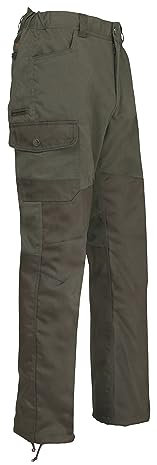 Percussion Herren Jagdhose Hundeführer Hose robust, dornenfest und wasserabweisend Kaki (56)