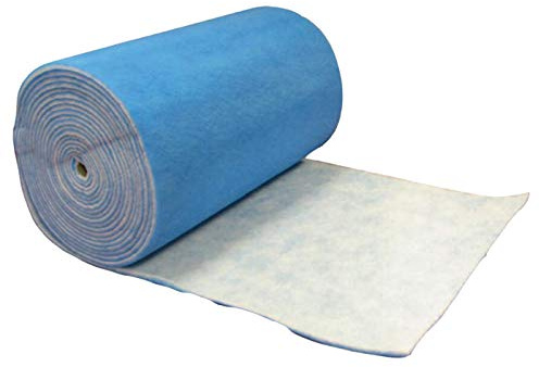 Rollo manta filtrante AZUL - BLANCA - Prefiltro Bobina Filtrina (ALTURA 1 m, G4 ISO COARSE 70% | 20 m de largo, Espesor 22 mm)