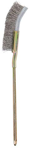 Kuuleyn Brosse à bonsaï, Brosse à bonsaï à tête courbée/Droite en Acier, Outil de Nettoyage de Jardin pour Les Amateurs de bonsaï de Tous Niveaux (tête courbée)