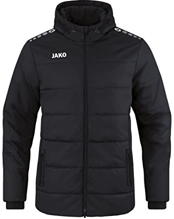 JAKO Herren Coachjacke Team mit Kapuze, Schwarz, S