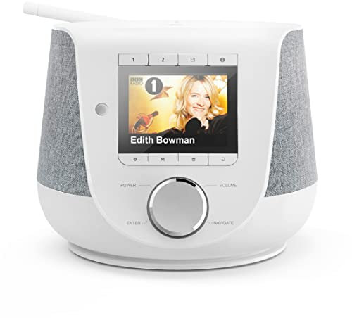 Hama Radio Internet Dab/Dab+ 'DIR3200SBT' (Radio numérique FM/Dab+ Bluetooth, WiFi, Port USB, Ecran TFT Couleur, Spotify Connect, Amazon Music, Application Undok,Telecommande, Radio Reveil) Blanc
