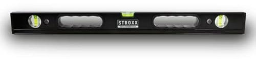 STROXX® Profi Wasserwaage |80cm| mit 2 Handgriffen und 3 Libellen | aus hochwertigem Aluminium | Profilwände verstärkt mit Außenrippen | Hohe Stoß- und Verformungsfestigkeit | Made in Europe
