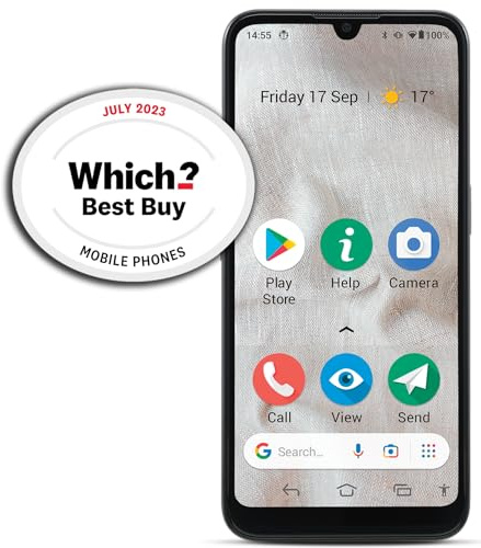 Doro 8100 4G Unlocked Triple Camera Smartphone for Seniors, Water-resistant, with 6.1 Display and GPS - Cradle NOT Included [UK and Irish Version] (Black) (Renewed)