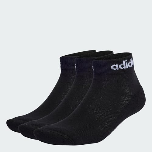 adidas Unisex adulto Linear Ankle Cushioned Socks 3 Pairs, Black / White, 40-42
