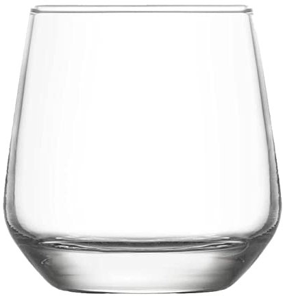 Tradineur - Set de 6 vasos de cristal para whisky, modelo Lal, base gruesa, resistentes, aptos para lavavajillas, servir bedidas, agua, fiestas, 8,8 x 8,5 cm, 345 ml