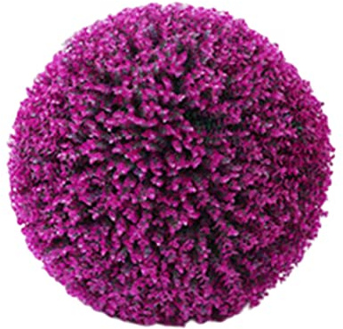 Artificial Topiary Balls Boxwood Balls Decorative Hanging Faux Boxwood Ball Fake Plant Grass Ball for Home Decor Purplish Red 35CM