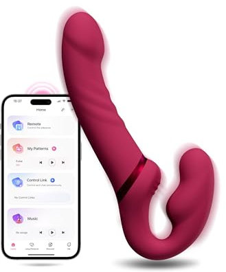 LOVENSE Lapis Dildo Vibrator, Doppeldildo, Vibration für Frauen, Paarvibrator mit APP Fernbedienung, Straplesser Strap-On Dildo, Sex Spielzeug für Frauen Paare Lesben