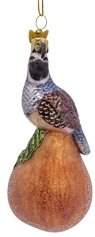 Kurt Adler 5-inch Noble Gems™ Glass Partridge in a Pear Tree Ornament