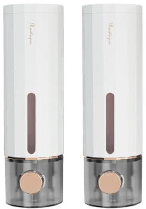 Seifenspender Wandbefestigung, 2Set Soap Dispenser Ohne Bohren 450ml, Waschbecken Badezimmer Duschgel Spender, transparentem Sichtfenster, ideal für Waschbecken, Duschgel und Händedesinfektionsmittel