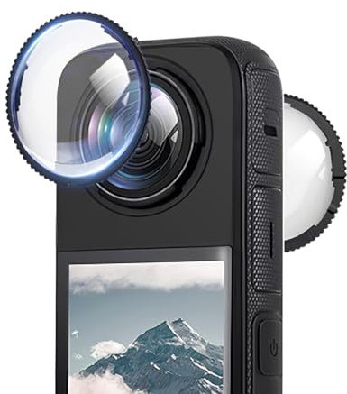 Rotating Lens Guards Compatible with Insta360 X4 Action Camera Protective Cover Frame - Waterproof Anti-Scratch Lens Caps Removable Lens Protector for Insta360 X4 Standard Lens 2 Pieces