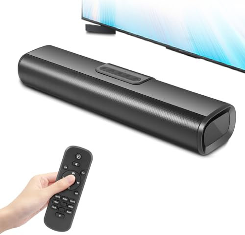 Luqixcey 16-Inch Soundbar with Dual Subwoofers, Bluetooth, Optical, AUX, HDMI, ARC Inputs, TV Speaker Soundbar with Surround Sound System & Remote Control for PC/Gaming/Phone/Projectors