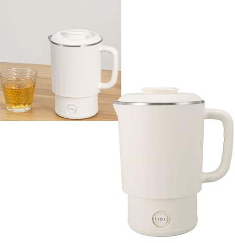 Hervidor de Viaje de 600 Ml para Exteriores, Hervidor Eléctrico Portátil de 600 W, Calentador de Agua Caliente Pequeño con Calentamiento Rápido, Control Inteligente de (Enchufe