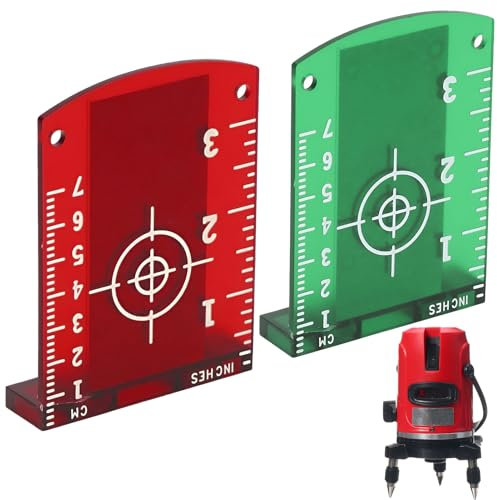 Lot de 2 panneaux de cibles laser, tableau de destination laser rouge, vert, récepteurs laser, accessoires laser magnétique, pour laser collimation, laser ligne, laser croix, appareil de mesure laser