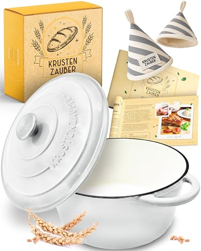 KRUSTENZAUBER Hierro fundido olla pan hornear - molde para hornear pan con tapa