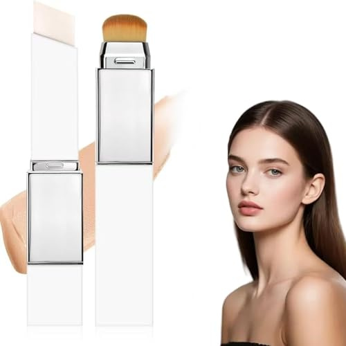 Color Changing Foundation Stick mit Bürste, Cover Cream Korean Foundation Stick, Feuchtigkeitsspendende Grundierung mit Mittlerer bis Voller Deckkraft, for All Skin Types
