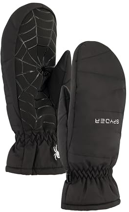 Spyder Womens Insulated Quilted Snow Mitten, Black, L