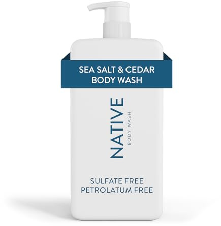 Native Gel de Ducha & Gel de Baño para Mujeres & Hombres - Libre de Sulfatos & Colorantes - Jabón Corporal con Aroma a Sal & Cedro - Limpieza Suave con Ingredientes de Origen Vegetal (1000 ml)