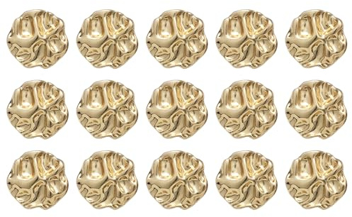 15Pièces Gros Boutons DoréS,Boutons à Tige de Couleur Or en Alliage de Zinc de Forme irrégulière,Bouton Métalliques Dorés,Design Rétro Minimaliste,aux Blazers,Pulls en Laine,Pantalons