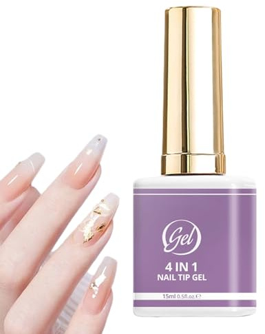 Pegamento De Uñas En Gel UV - 4 en 1 con Duración Prolongada - Adhesivo De Gel Para Puntas De Uñas Postizas,Para Niñas Adolescentes Principiantes Manicura Decoración Diseño Hogar Salón Uso