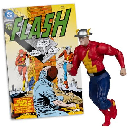 DC Direct Page Punchers Action Figure The Flash Jay Garrick (The Flash #123) (Red Platinum Edition), 18 cm