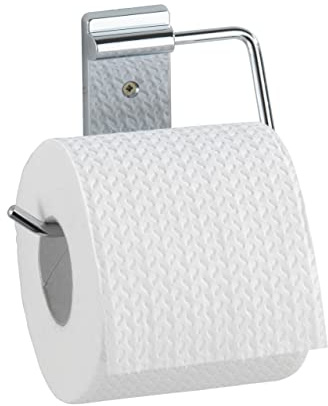 WENKO Toilettenpapierrollenhalter Basic, Edelstahl rostfrei, 12.5 x 10.5 x 1.5 cm, Glänzend