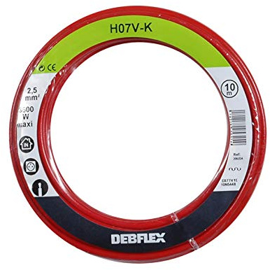 Bobinot de câble - Bobine de Fils électrique - Câble électrique - Couronne de câble - DEBFLEX - Bobinot Câble souple 10 m H07VK 2,5 mm ² - Rouge 205324