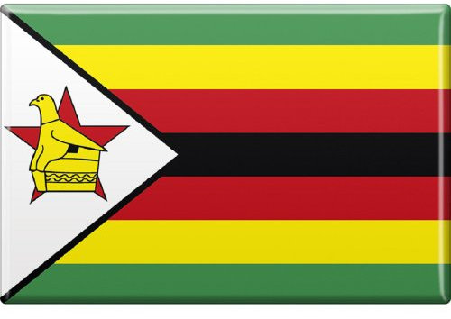 Kühlschrankmagnet - Länderflagge Simbabwe - Gr.ca. 8x5,5 cm - 37821 - Magnet