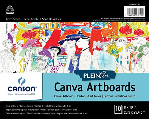 CANSON 400061736 Plein Air Art Board Canvas Pad, 8 x 10