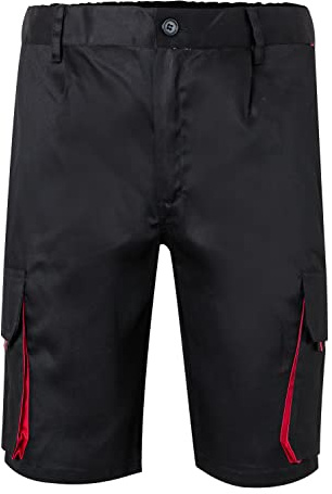 VELILLA 103007 Bermuda Bicolore Multipoches, Noir et Rouge, Taille 38