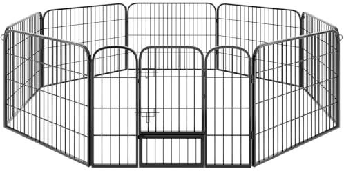 tectake® Parc pour Chien et Petits Animaux Modulable & Pliable Enclos pour Chat extérieur Parc Chiot Cloture Anti Fugue Chien Grillage sans Toit, Portes avec Double verrou