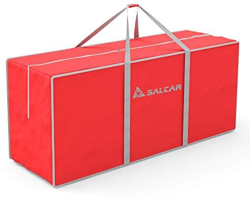 SALCAR Große Aufbewahrungstasche, 130cm Reißfest Wasserdicht Reisetasche, Faltbar Kleideraufbewahrung mit Verstärktem Griff, für Bettwäsche, Bettdecken und Kissen Trage Tasche Bettzeug, Rot