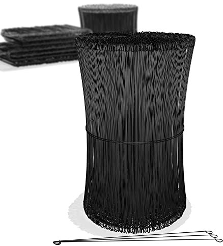 Heimfleiss® Rödeldraht Bindedraht ummantelt in schwarz 1,4 x 100 bis 300 mm (1000 Stk.) - rostfreier & langlebiger Betonbindedraht - Ösendraht Drilldraht für Drillapparat, Rödelzange & Draht Driller