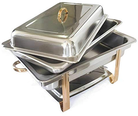 Chafing Dish - Calentador de alimentos de acero inoxidable de 9 L con tapa y sartén para alimentos, calentador para catering, buffet