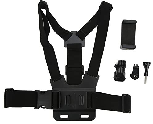 Mobiltelefon Selfie Bröstfäste, Actionkamera Mobiltelefon Bröstfäste Sele Remhållare Justerbar Bröstsele Armband med Telefonhållare, för Actionkamera, Smartphone