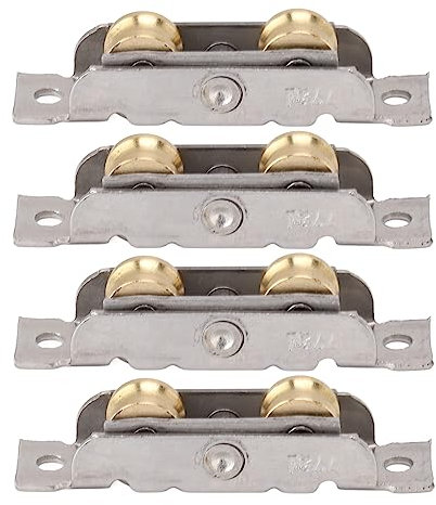 Schiebetür-Rollenrolle, Fensterzubehör, Kugellager, Edelstahl und Kupfer, Schiebetür-Rollenbaugruppe, 4 Stück, mit Schrauben für Büro (Konkaves Rad)