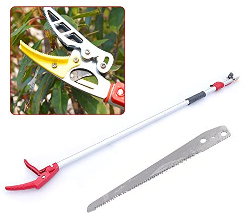 Telescopic Fruit Pruning Garden Shear 1.2-2.2M Tree Pruner Telescopic Pole Saw Long Reach Extendable Pruning Saw,3/8 Cutting Capacity