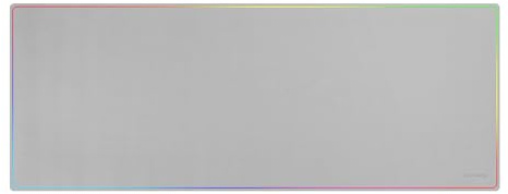 Mars Gaming MMP224 Tapis de Souris de Jeu XXL 880 x 330 mm, Bords Arc-en-Ciel, Base antidérapante en Caoutchouc Naturel, Surface nanotextile de Haute précision, Tapis de Souris Flexible, Blanc