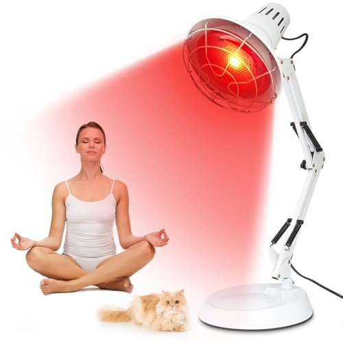 AUOROSI lampada infrarossi 100W,Lampada riscaldante a luce rossa, 600nm-1400nm Lampada per fisioterapia,Infrarossi terapia per uso domestico,Bianca