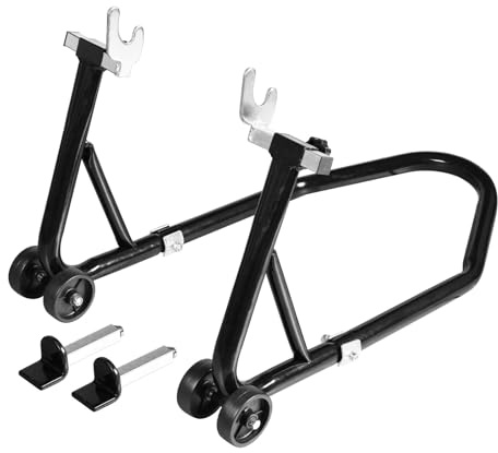 Motorcycle Stand Rear Swingarm Spool Paddock Stand, 500Lbs Capacity Combo Wheel Lift Stand for Sport Bike, Fit for Yamaha Honda Kawasaki Black