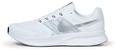 Nike Men's Run Swift 3 Road Running Shoes, White/Metallic Silver-Football Grey, 11