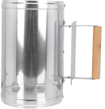 Yardenfun Secchio Accendi Carbonella per Barbecue Esterno con Manico Isolante Ciminiera Avvio Rapido per Carbonella Uniforme e Accensione Veloce