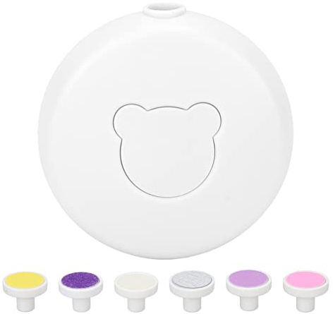 Xiuganpo Baby-Nagelknipser, Sicherer und Leiser Elektrischer Baby-Nagelknipser mit 6 Schleifköpfen für Leise Nagelpflege (WHITE)