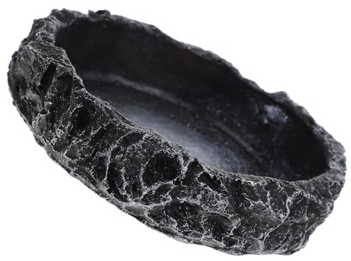 Healifty Gamelle en Résine Naturelle pour Reptiles – Bol d'eau Décoratif 8x8x2 Cm, Plat Polyvalent pour Tortues, Lézards et Serpents, Abreuvoir Résistant et Sécurisé pour Terrarium