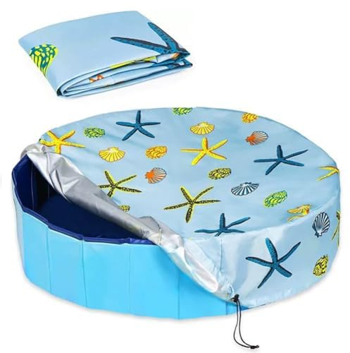 Runt poolskydd för 82–30 cm pooler sommar vinter poolöverdrag för hundpooler Oxfordtyg UV-beständigt vattentätt dammtätt